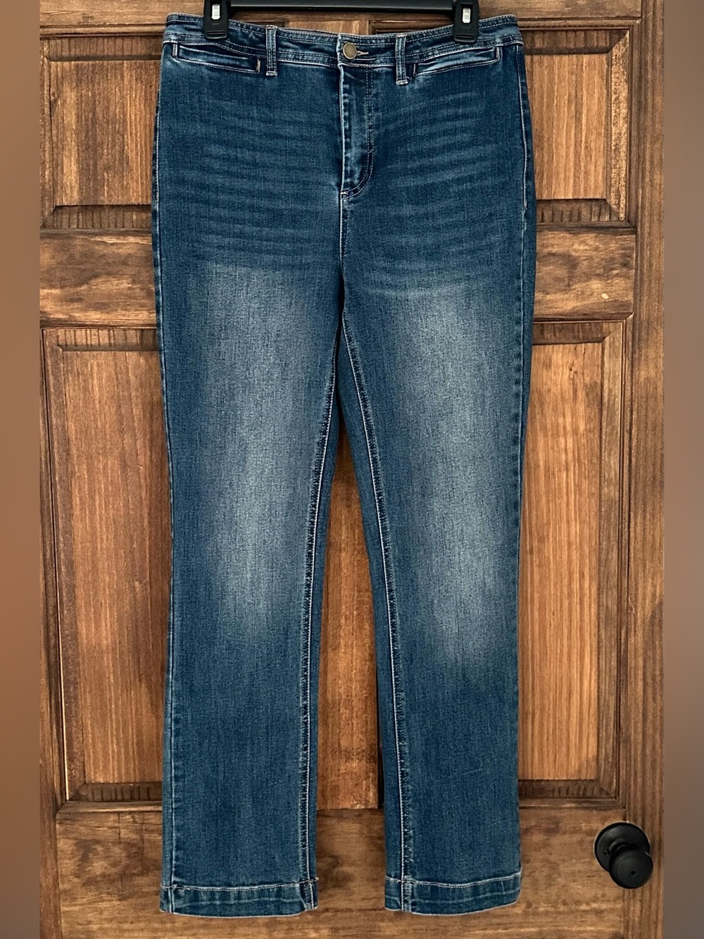 OAT New York High Rise Straight Leg Women’s Size 28 Jeans Med Wash Slit Pocket